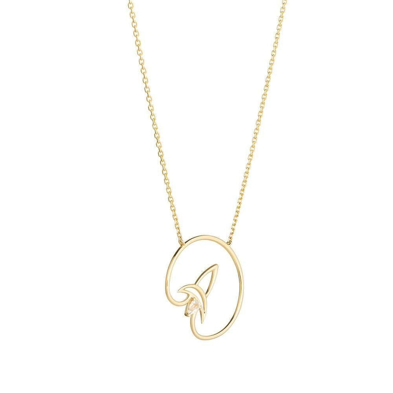 Cosmo Voyager 18K Gold Plated Necklace w. Zirconia