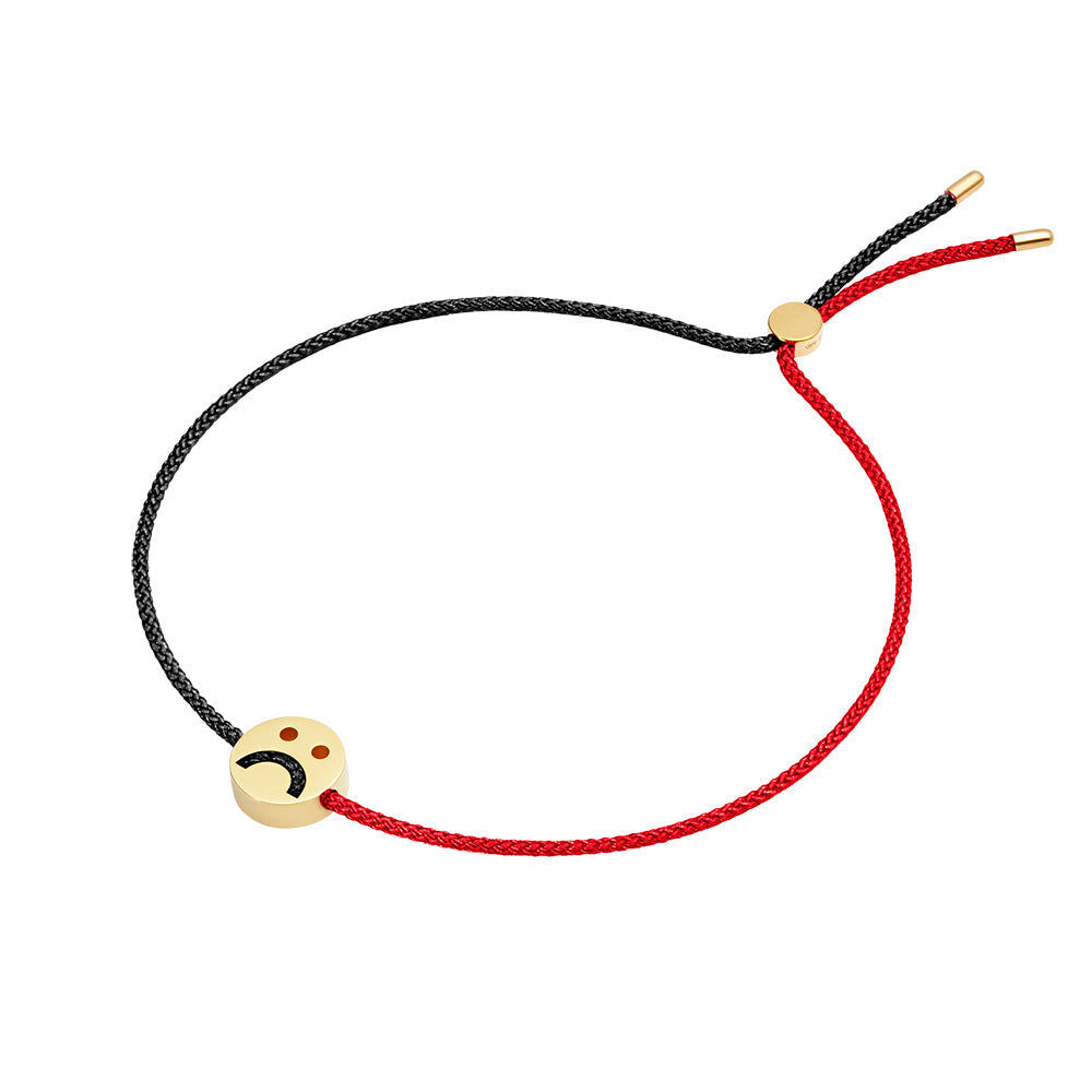 FRIENDS Turn Me Over Red & Black 18K Gold Plated Bracelet