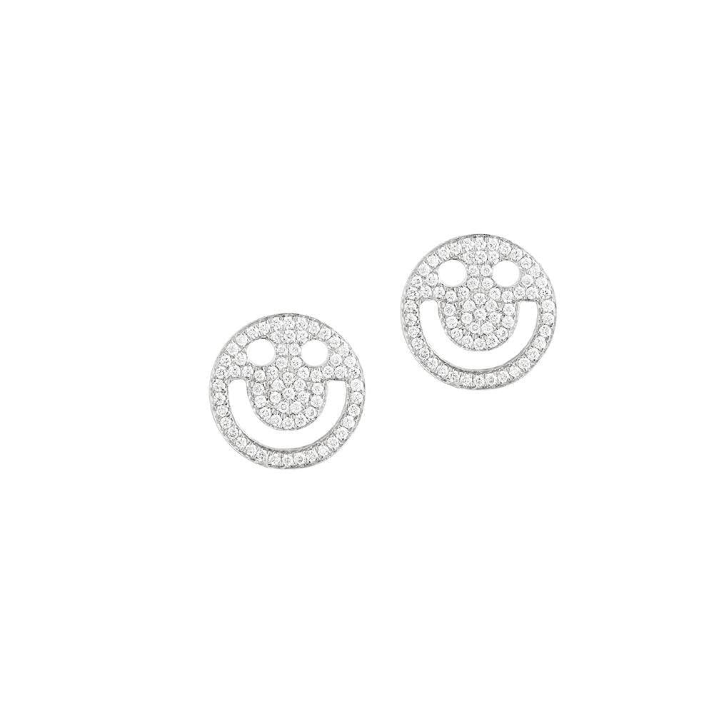 FRIENDS Happy Diamond 18K Whitegold Studs w. Diamond