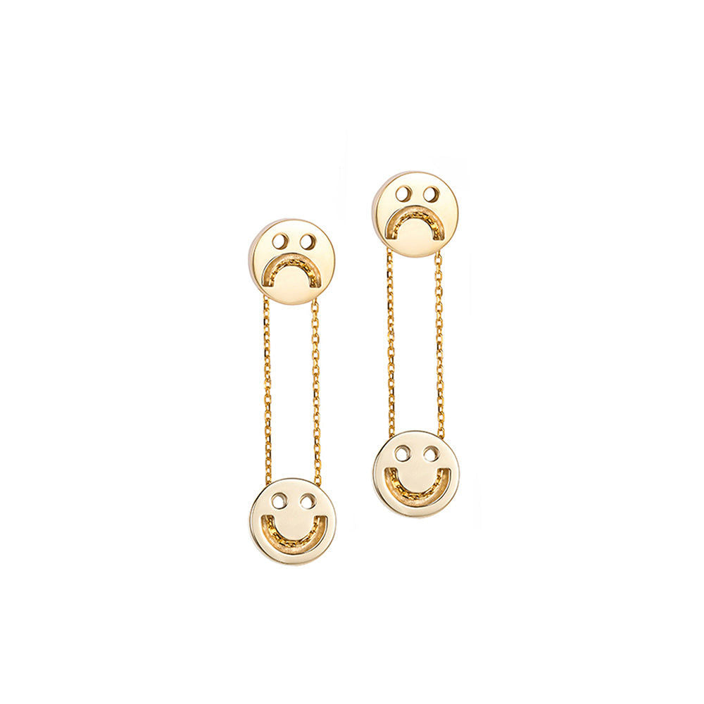 FRIENDS Happy Sad Drop 18K Gold Plated or Silver Earrings