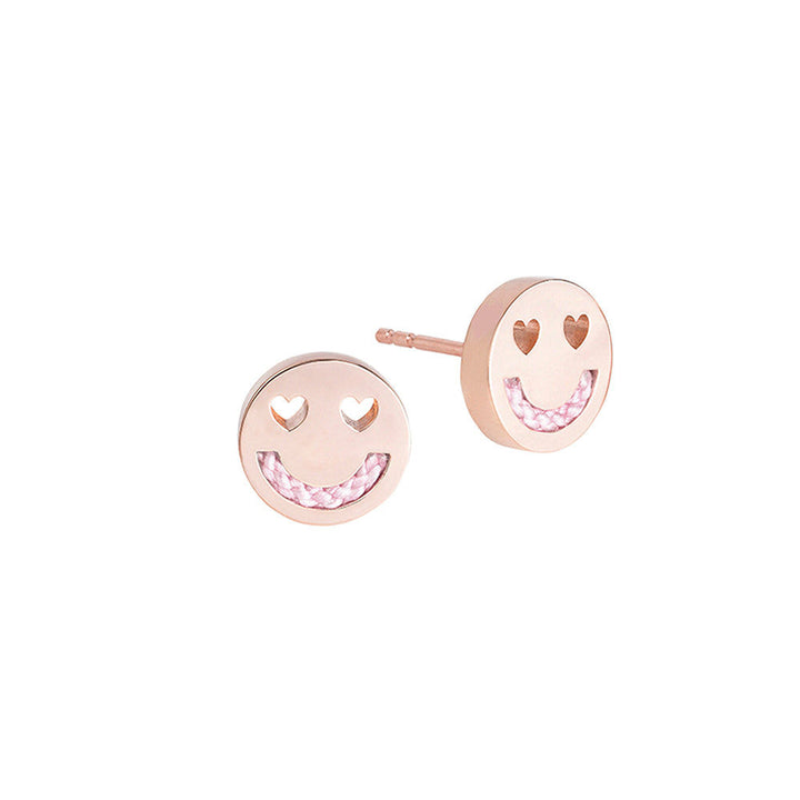 Freunde geschlagene Schnur / Pink 18k Gold Plated Studs
