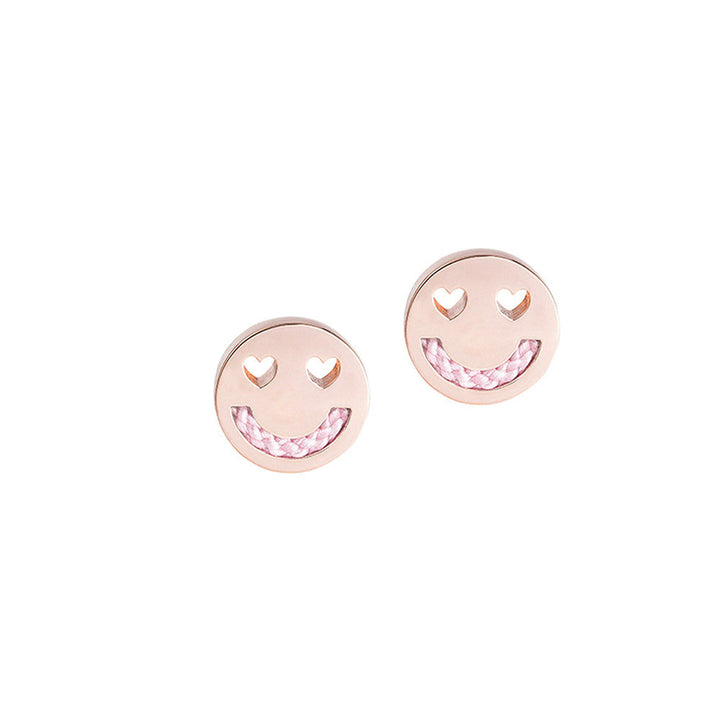 Freunde geschlagene Schnur / Pink 18k Gold Plated Studs