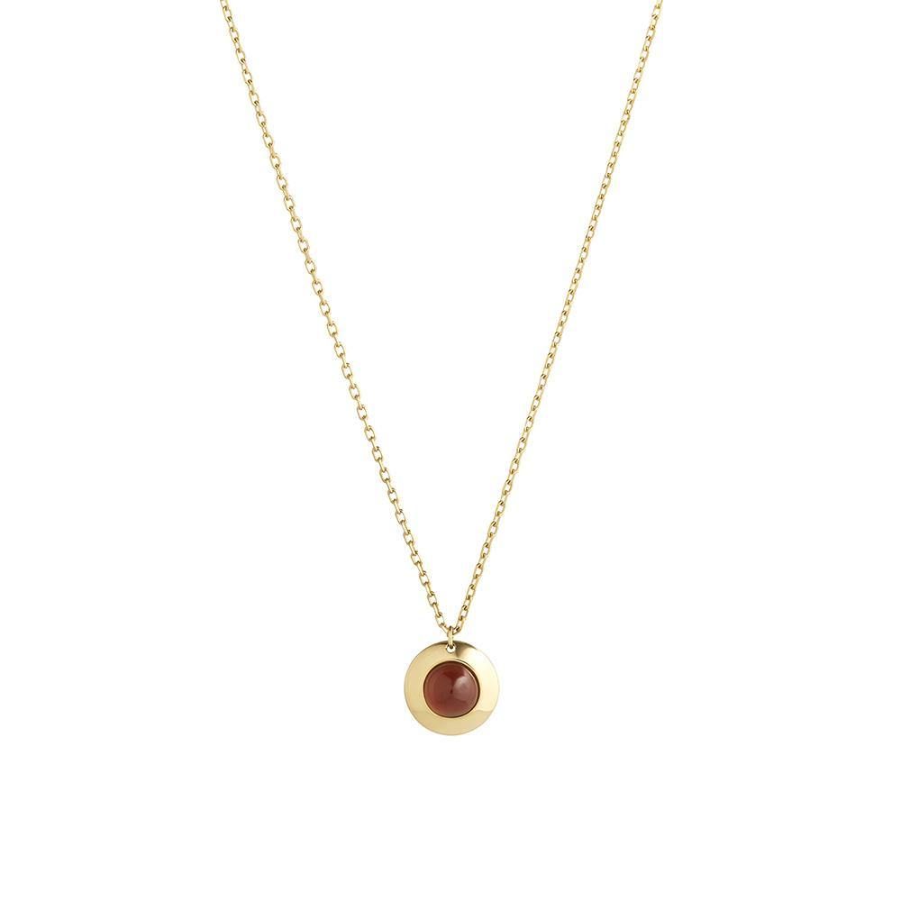 Gems of Cosmo 18K Gold Necklace w. Garnet