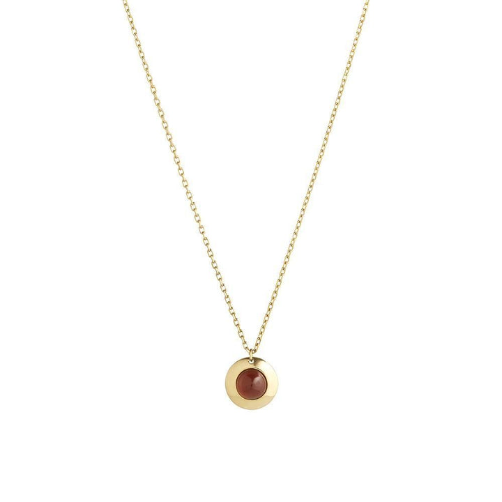 Gems of Cosmo 18K Gold Necklace w. Garnet