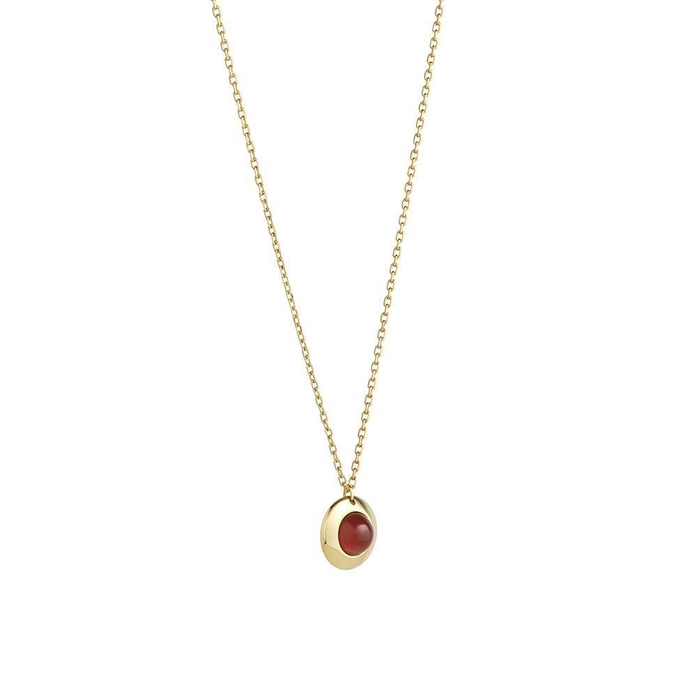 Gems of Cosmo 18K Gold Necklace w. Garnet