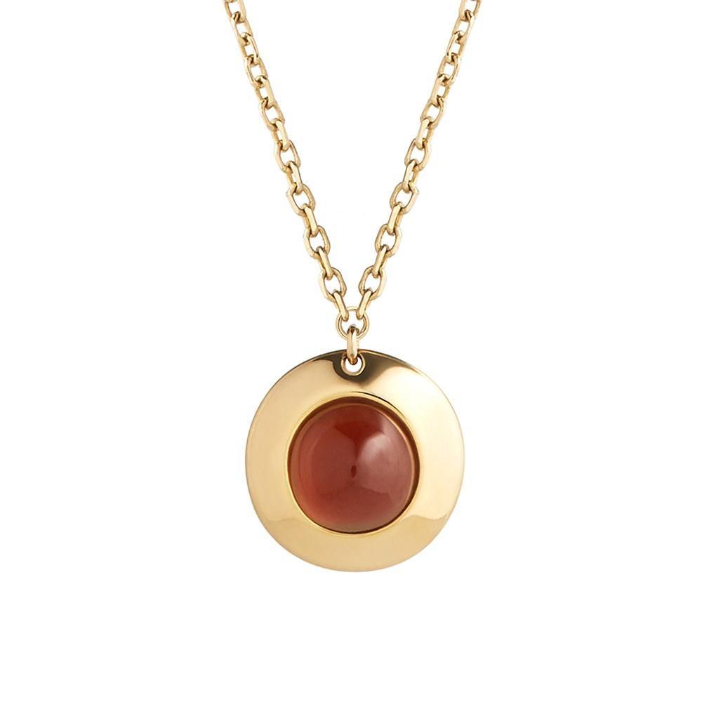 Gems of Cosmo 18K Gold Necklace w. Garnet