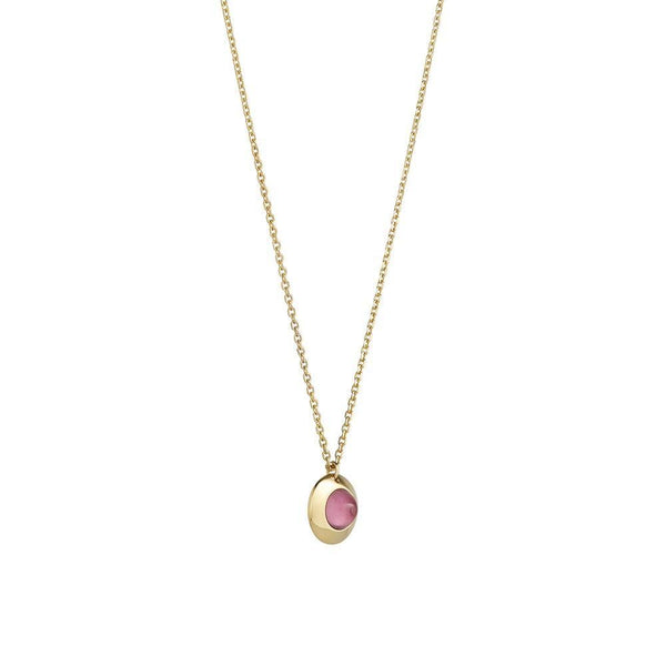 Gems of Cosmo 18K Gold Necklace w. Rubellite