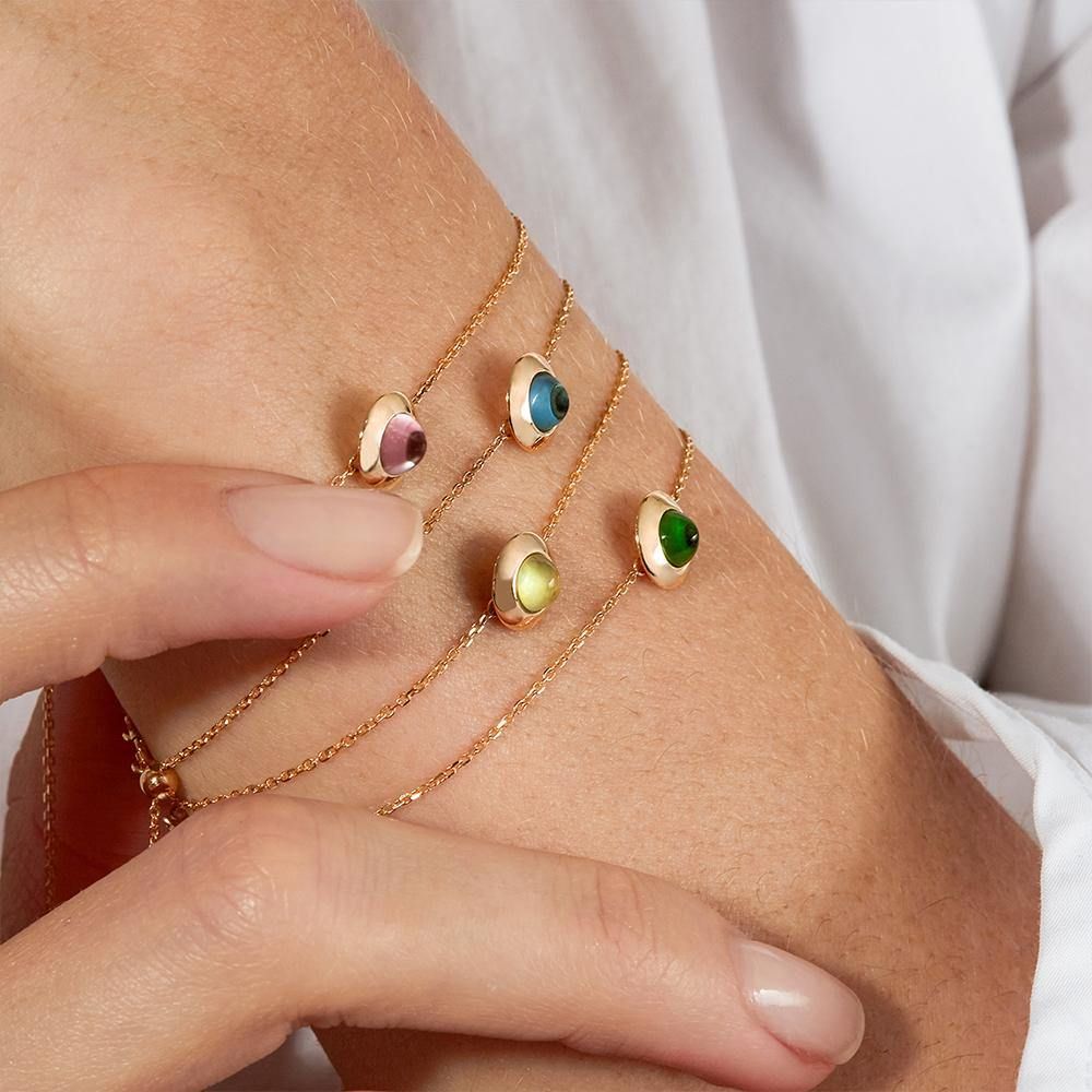Gems of Cosmo 18K Gold Bracelet w. Chrome diopside