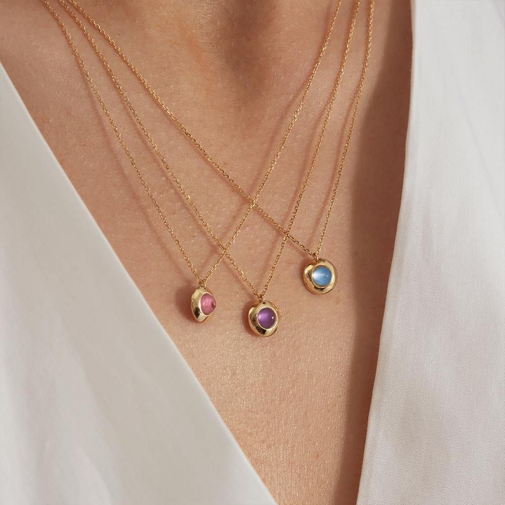 Gems of Cosmo 18K Gold Necklace w. Amethyst