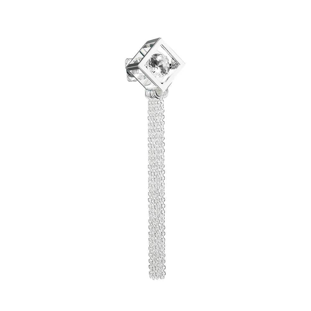 Icon Cascade Silver Earrings w. Topaz