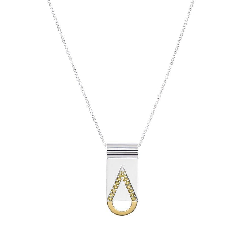 Icon Dewdrop 18K Silver & Gold Plated Necklace w. Diamond