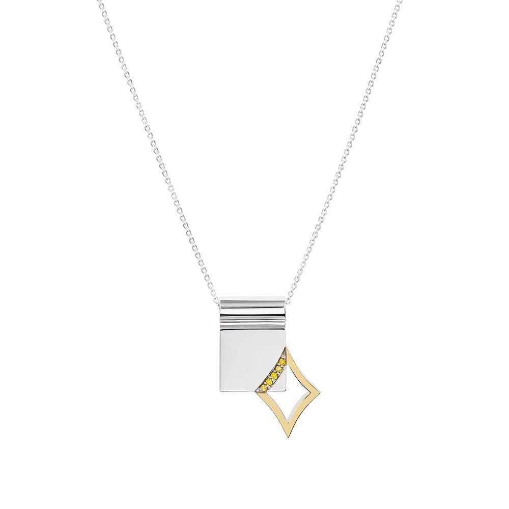 Icon Diamant Sølv Halskæde m. Diamant