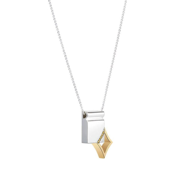 Icon Diamant Sølv Halskæde m. Diamant