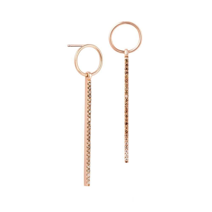 ICON FINE Drop 18K Rosegold Earrings w. Diamond