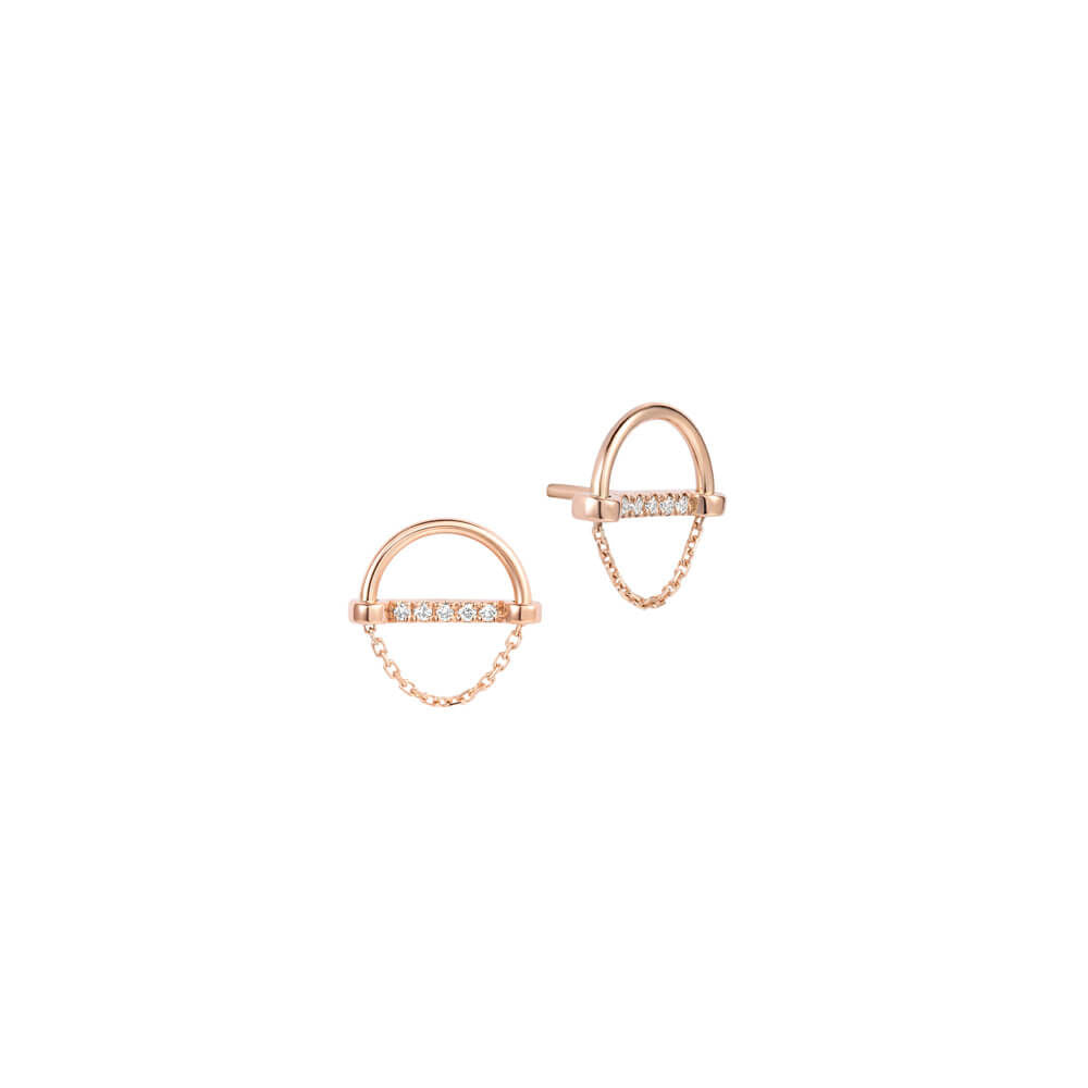 ICON FINE 18K Rosegold Studs w. Diamond