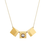 Icon Motion 18K Gold Plated Necklace w. Topaz