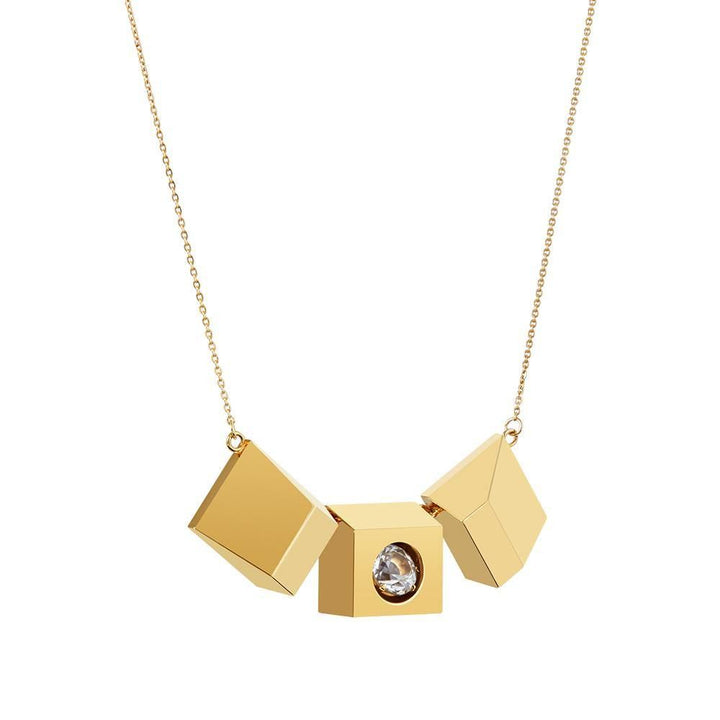 Icon Motion 18K Gold Plated Necklace w. Topaz