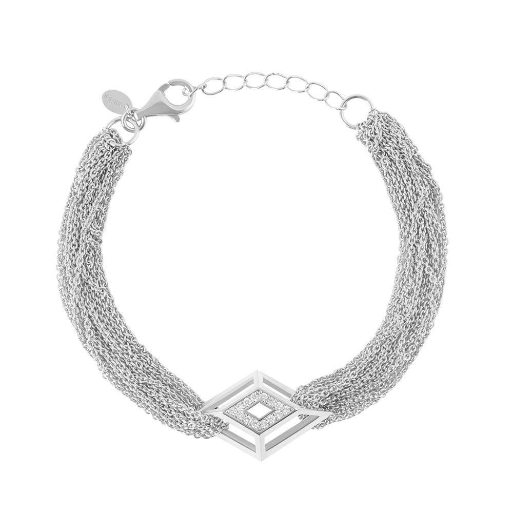 Icon Shard 18K Forgyldt eller Sølv Armbånd m. Diamant