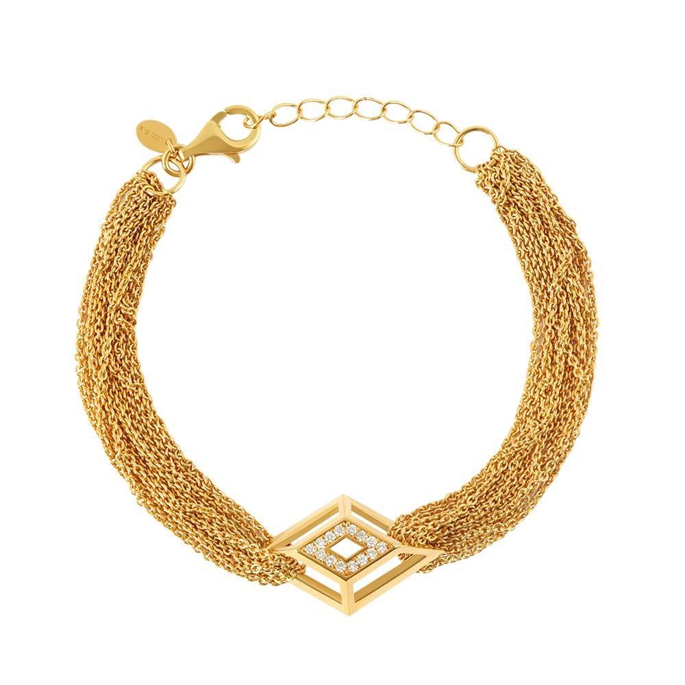 Icon Shard 18K Forgyldt eller Sølv Armbånd m. Diamant