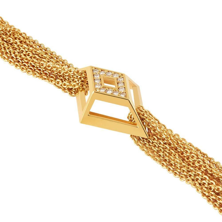 Icon Shard 18K Gold Plated or Silver Bracelet w. Diamond