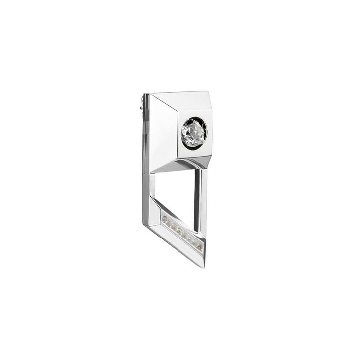 Icon Shard Silver Earrings w. Topaz