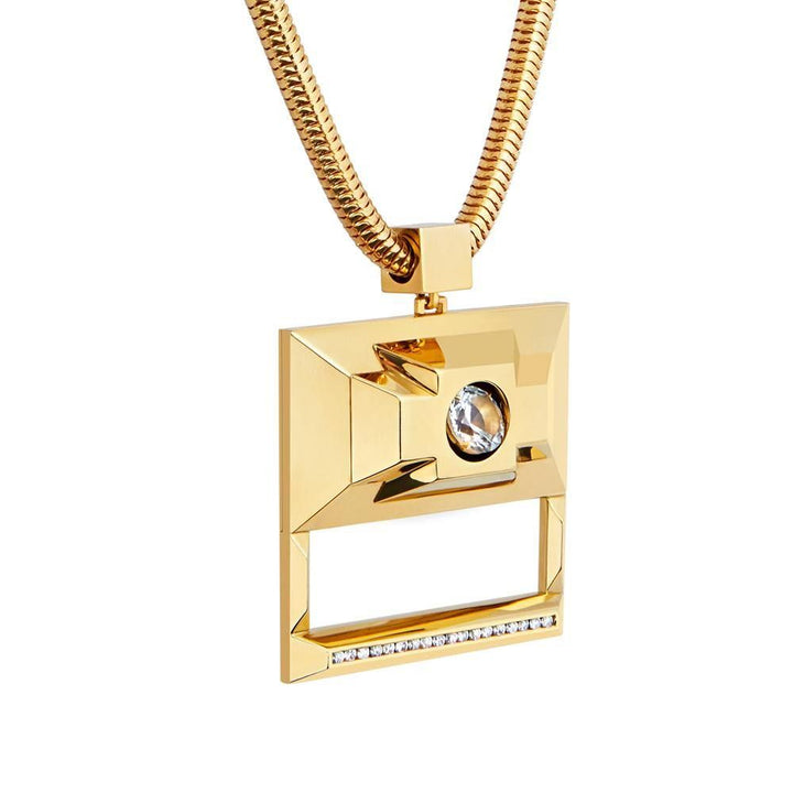 Icon Statement 18K Gold Plated Necklace w. Topaz