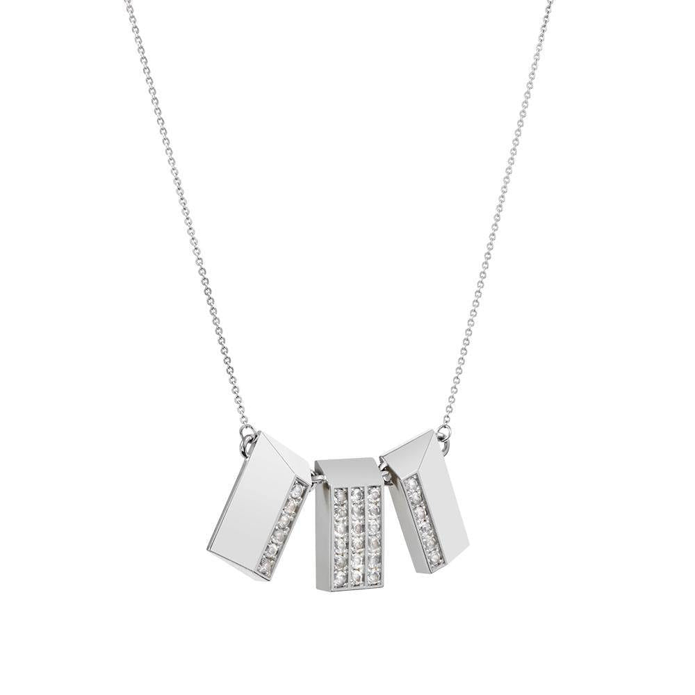 Icon Trinity Silver Necklace w. Topaz