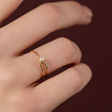 Astra Lunar 18K Guld Ring m. Perle