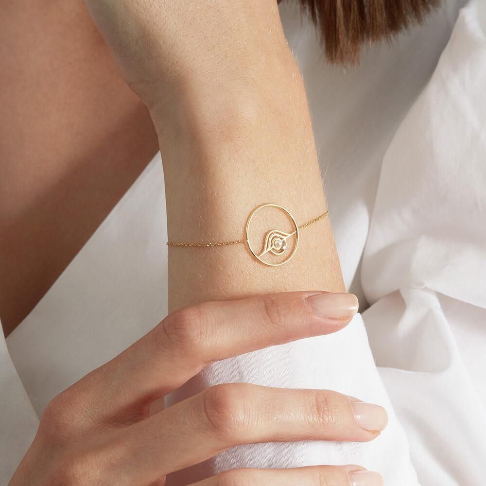 Cosmo Blazar Chain 18K Gold Bracelet w. Pearl & Zirconia