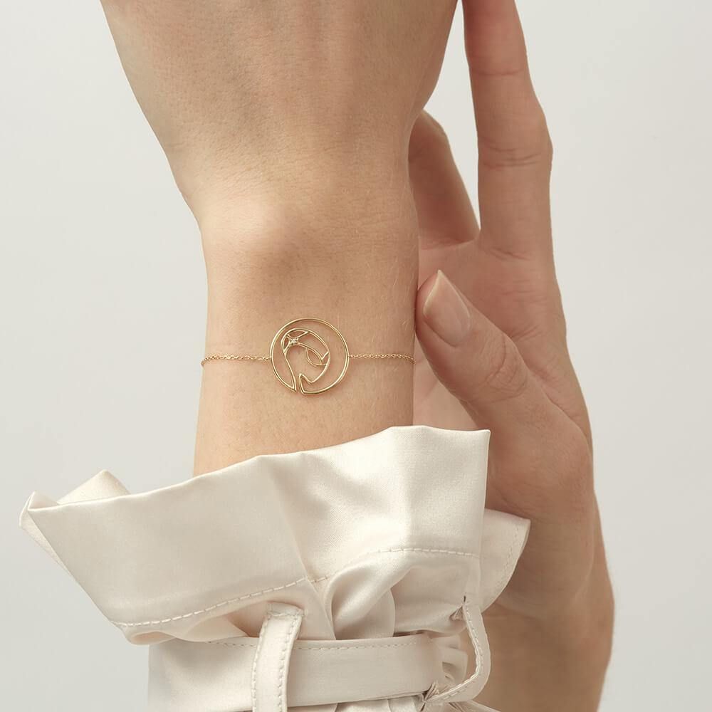 Cosmo Space Friend Chain 18K Forgyldt Armbånd m. Diamant