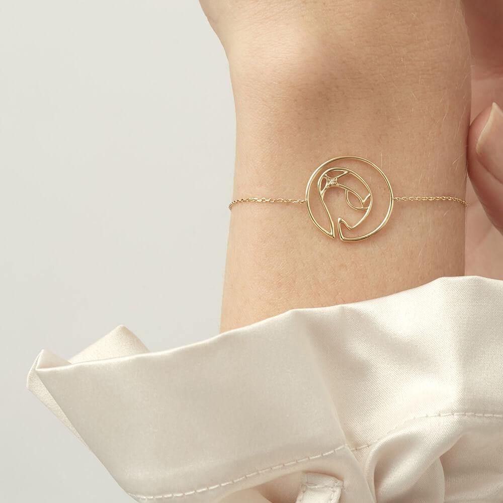 Cosmo Space Friend Chain 18K Forgyldt Armbånd m. Diamant