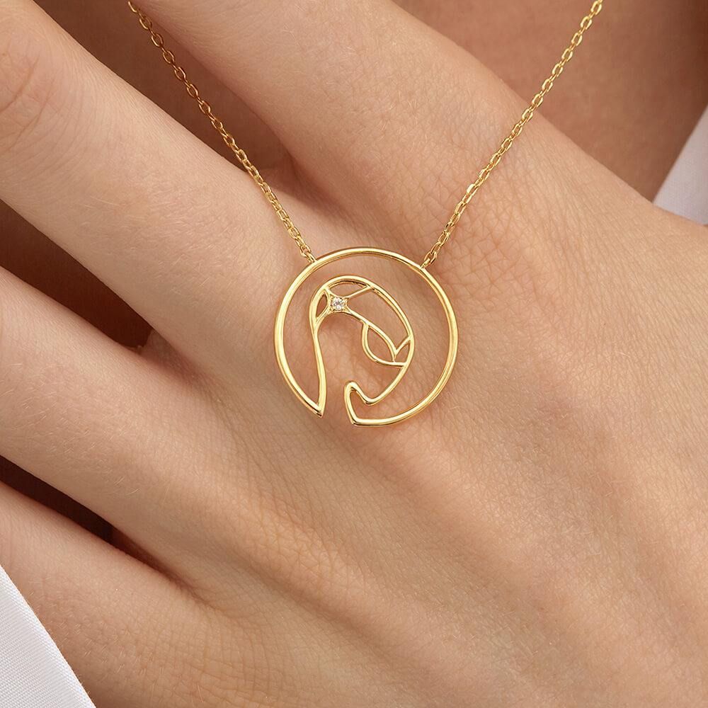 Cosmo Space Friend 18K Gold Plated Necklace w. Zirconia
