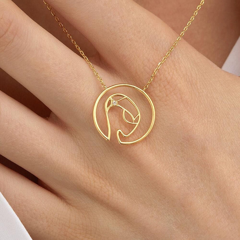 Cosmo Space Friend 18K Gold Plated Necklace w. Zirconia