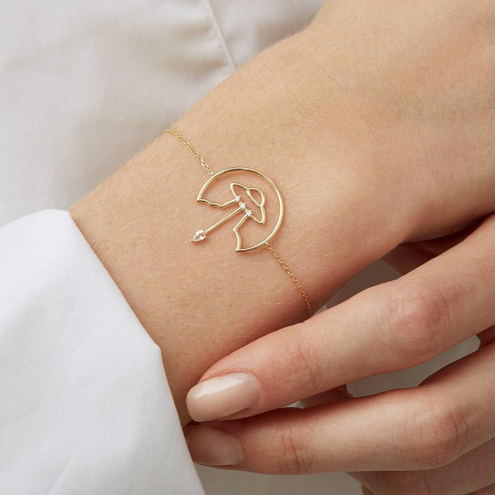 Cosmo Spaceship Chain 18K Forgyldt Armbånd m. Zirkon