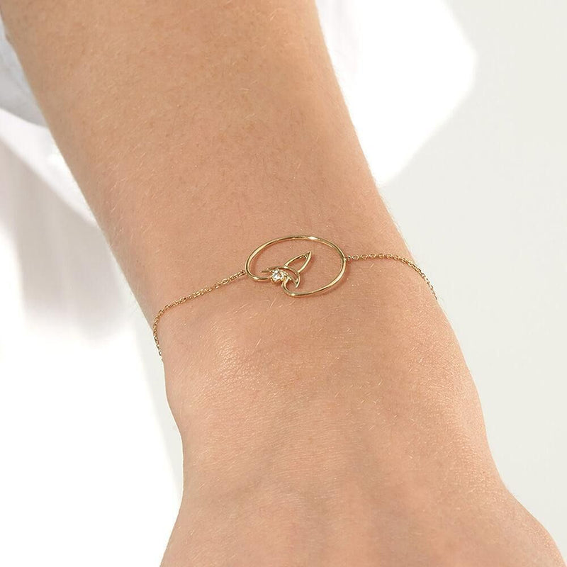 Cosmo Voyager Chain 18K Gold Plated Bracelet w. Zirconia