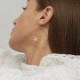 Cosmo Voyager 18K Gold Plated Hoops w. Zirconia