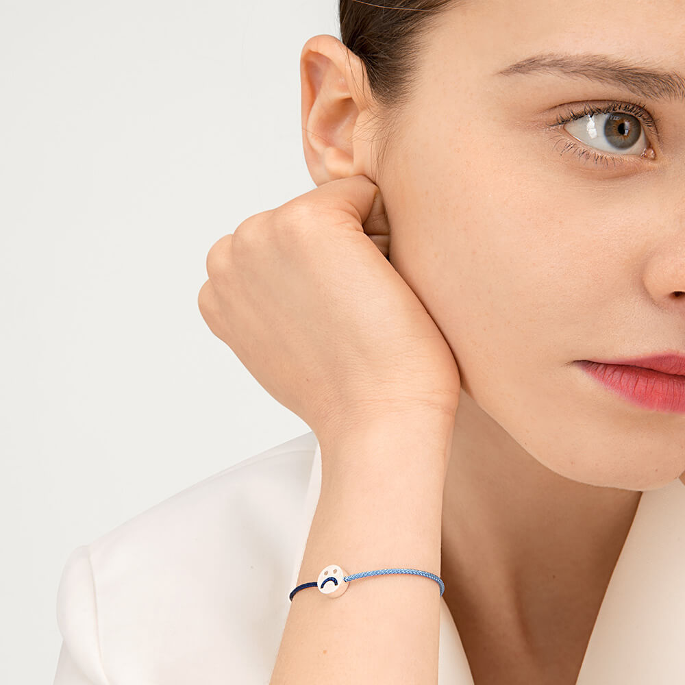 FRIENDS Turn Me Over Navy & Dusky Blue 18K Gold Plated Bracelet