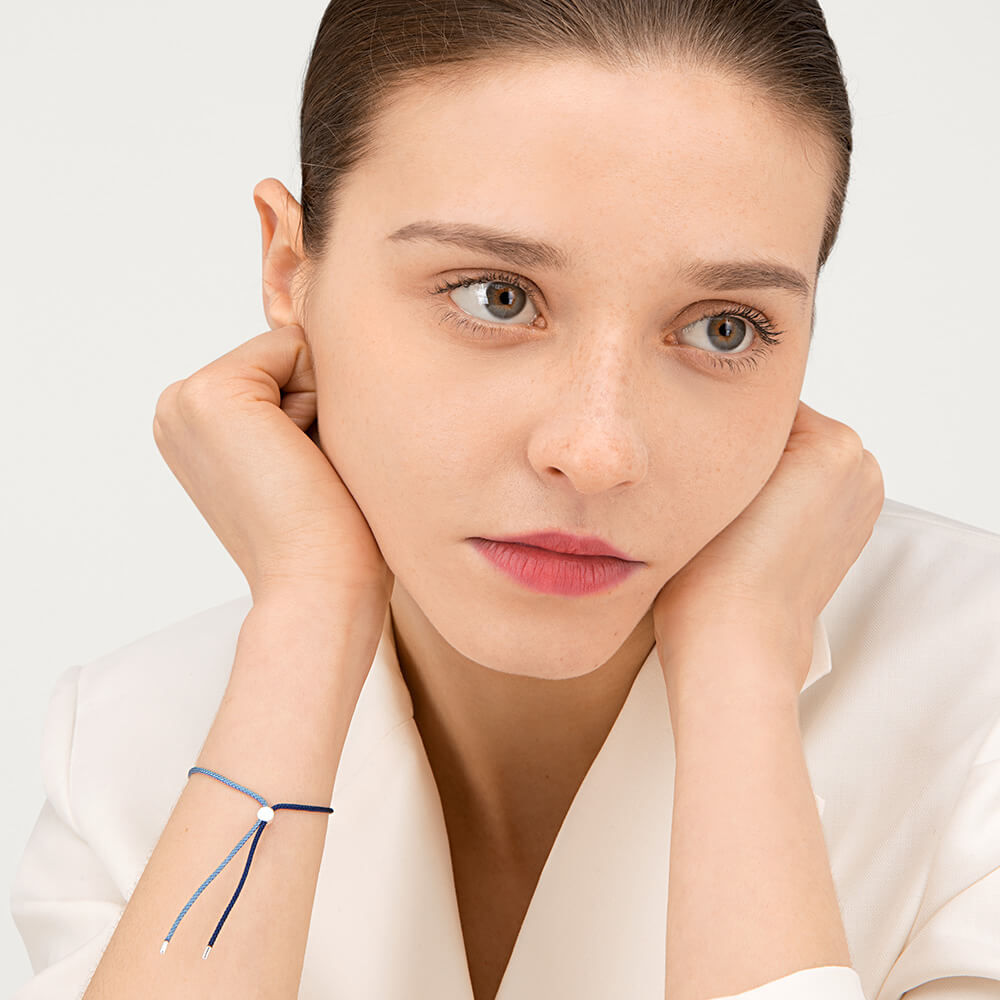 FRIENDS Turn Me Over Navy & Dusky Blue 18K Gold Plated Bracelet