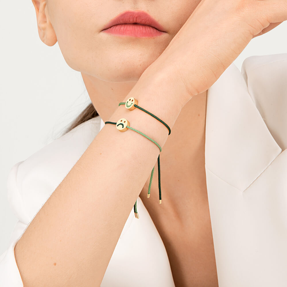 FRIENDS Turn Me Over Moss Green & Green 18K Gold Plated Bracelet