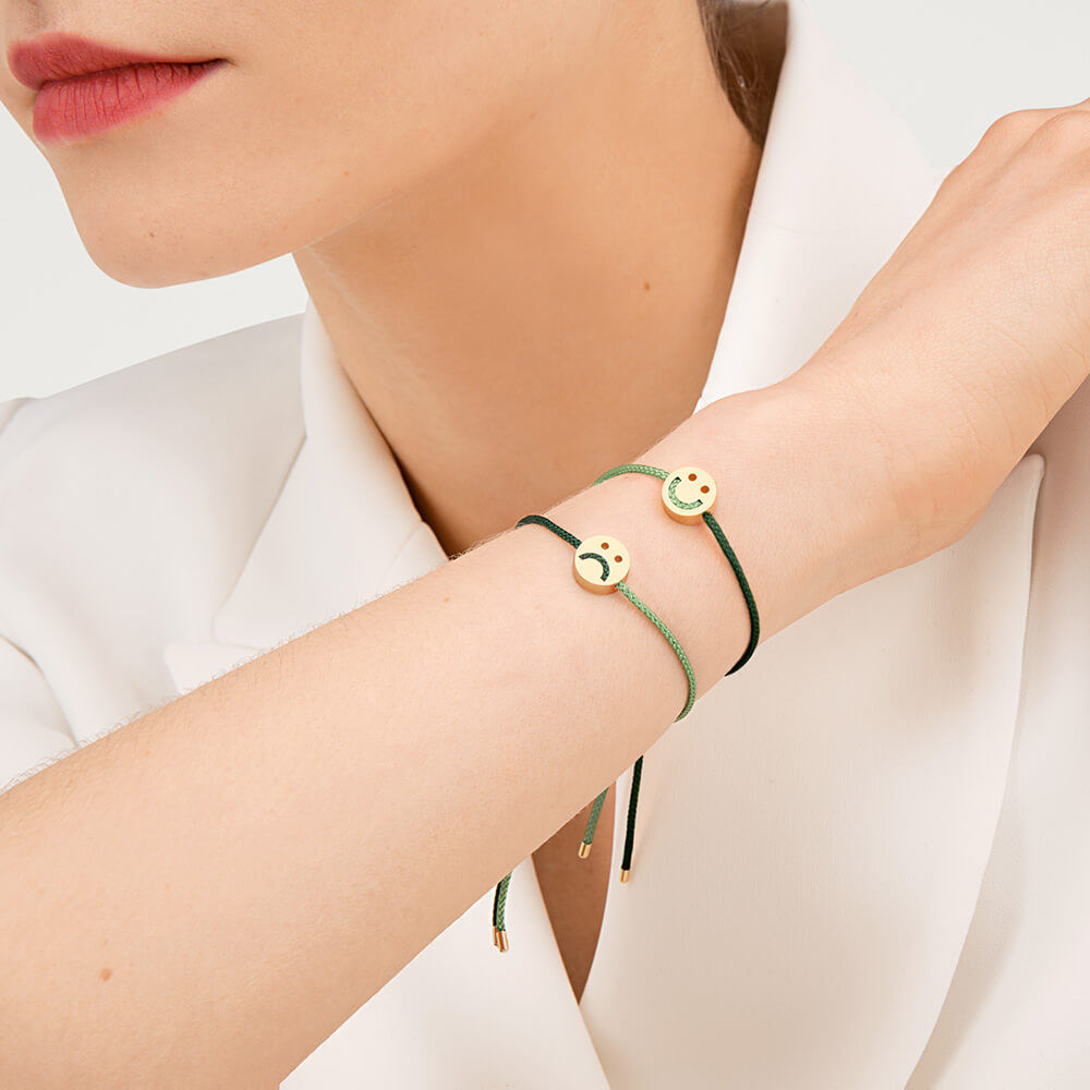 FRIENDS Turn Me Over Moss Green & Green 18K Gold Plated Bracelet