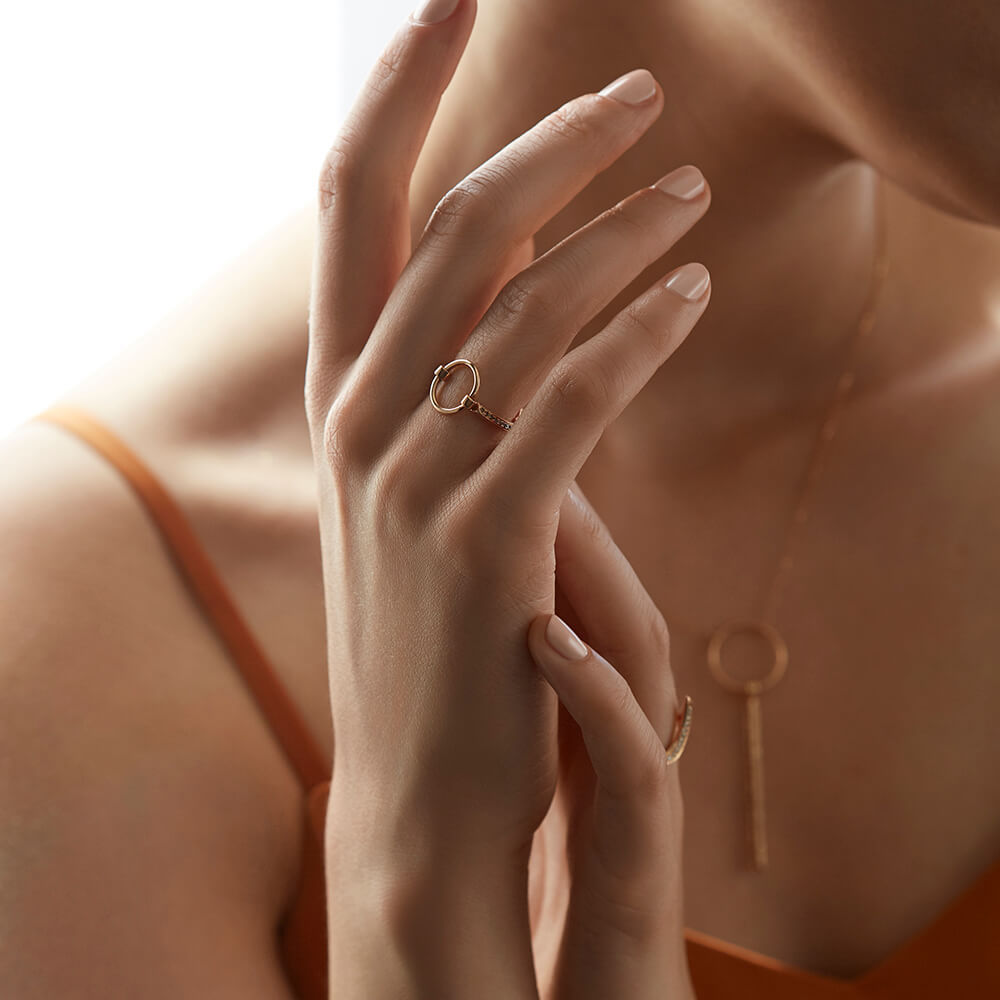 ICON FINE Sphaera 18K Rosegold Ring w. Diamond