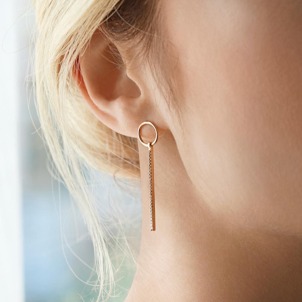 ICON FINE Drop 18K Rosegold Earrings w. Diamond