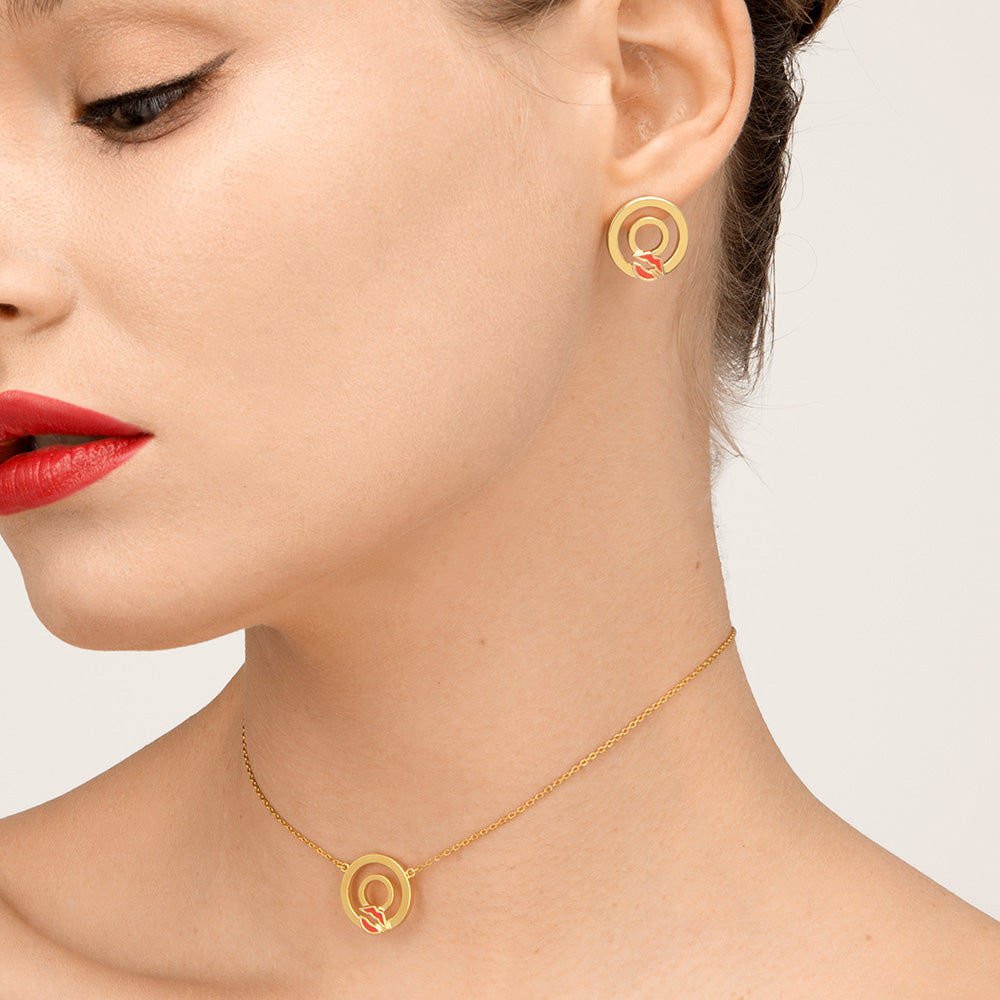 Modern Words Crush 18K Gold Plated Studs