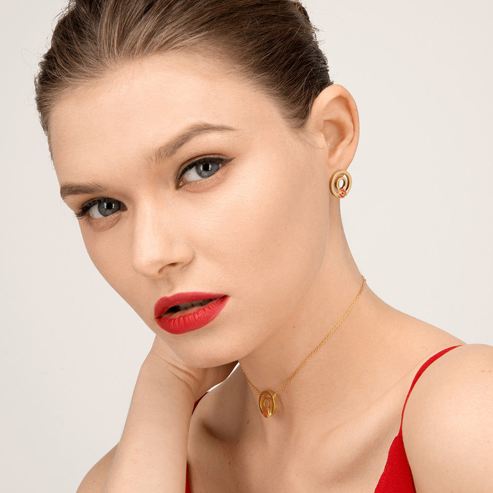 Modern Words Crush 18K Gold Plated Studs