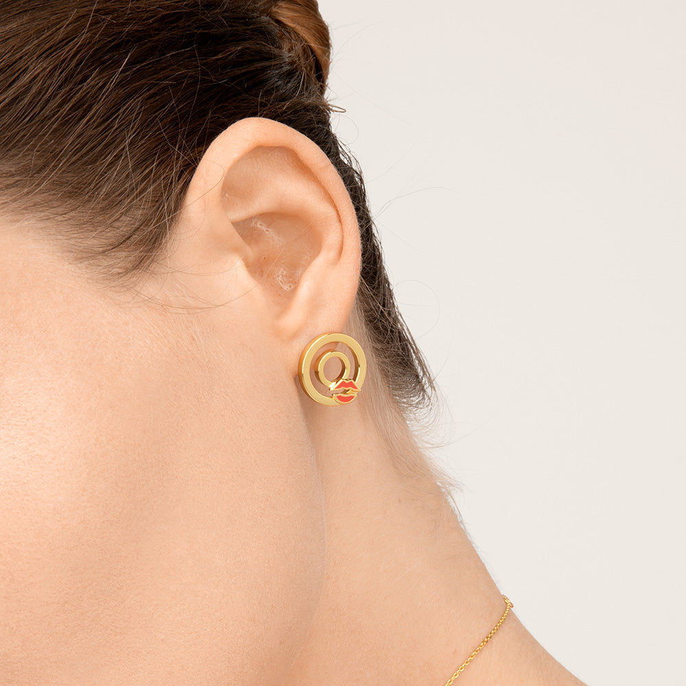 Modern Words Crush 18K Gold Plated Studs