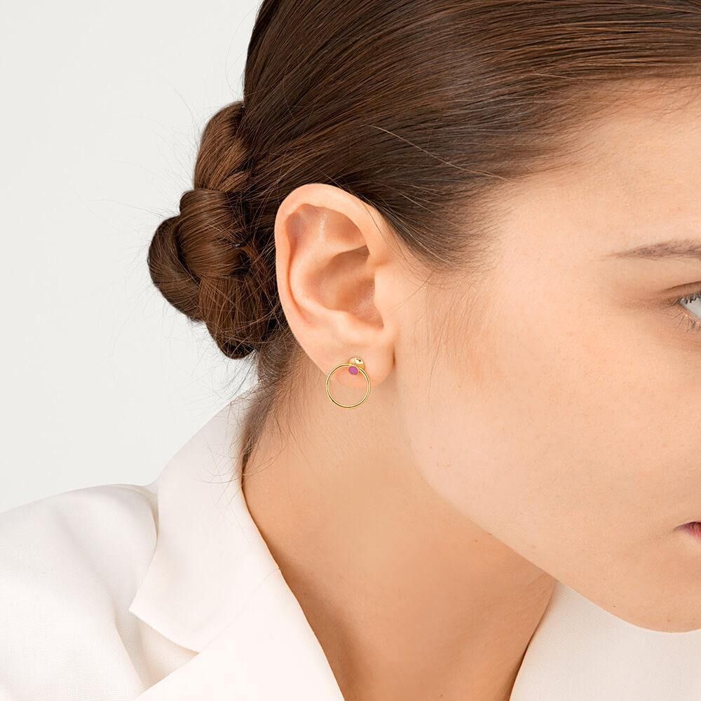 Orbit Infinity Dot Gold Plated Hoops