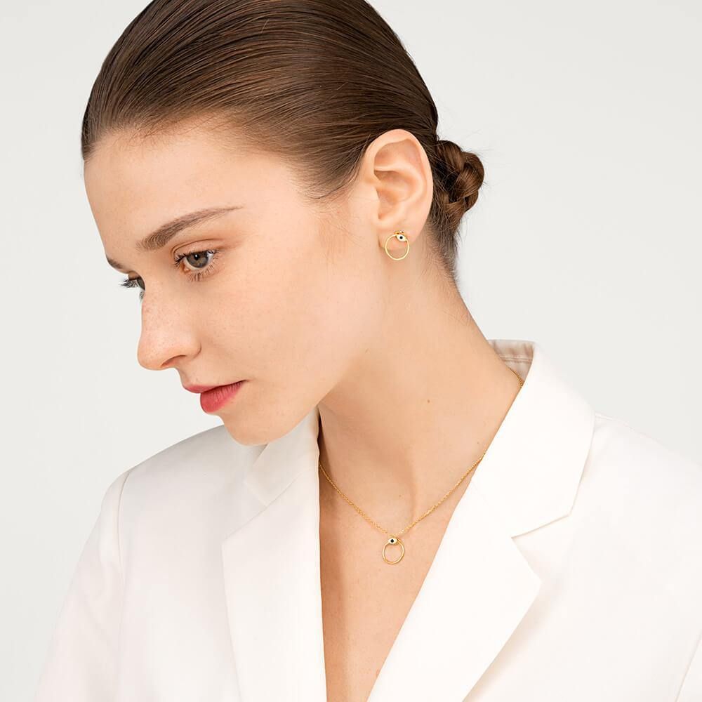 Orbit Infinity Iris Gold Plated Necklace