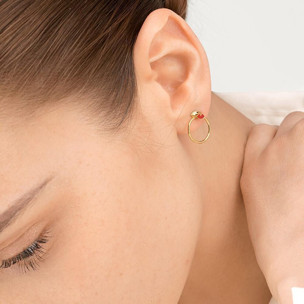 Orbit Infinity Heart Gold Plated Hoops