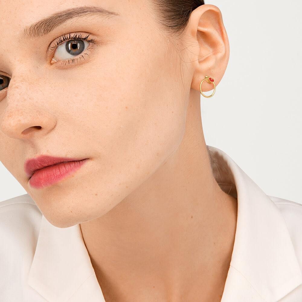 Orbit Infinity Lips Gold Plated Earrings