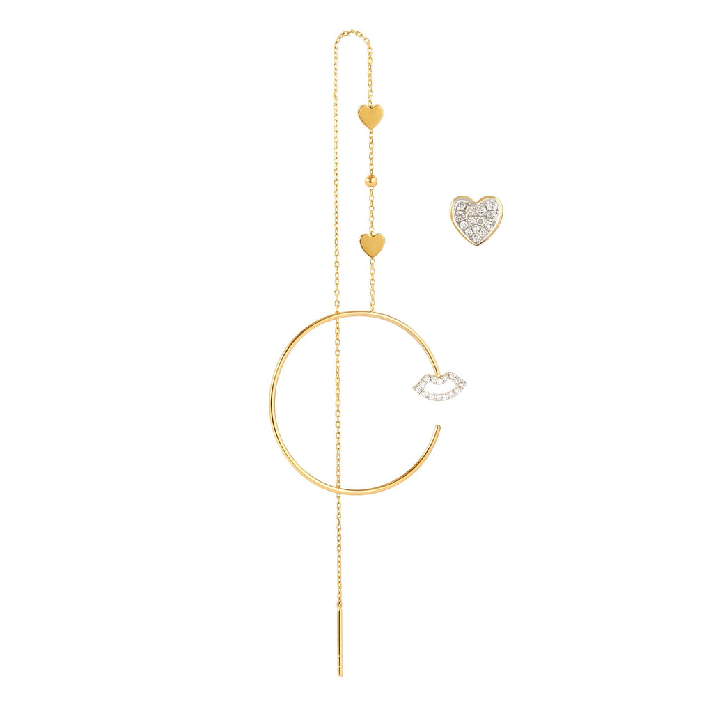 Modern Words Fine Crush 18K Guld Øreringe m. Diamant